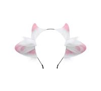 ZFKJERS Bandeau oreilles d'agneau en fourrure pour cosplay - Accessoire pour Halloween (rose)
