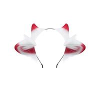 ZFKJERS Bandeau oreilles d'agneau en fourrure pour cosplay - Accessoire pour Halloween - Rouge