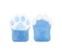 ZFKJERS Griffes en plastique pelucheux étendues pour cosplay, animal pour chat, pattes de chat, gants pour adultes, ensemble d'accessoires de costume, bleu, L