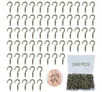 ZFKXGS 240 PCS Crochet a Visser Petit Piton à Visser Bronze 1/2 Pouch Vis Crochet de Plafond Bois Crochets à Visser Métal pour Suspendre des Plante Pot Mangeoires à Oiseaux Tasse Lumières (avec Boîte)