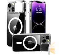 ZFMF Coque Magnétique pour iPhone 15 avec LED Intégrée Lumière Selfie Lumière Rechargeable pour TIK Tok/Stream/Makeup/Live/Vidéo- Selfie (2 modèles, 3 niveaux de luminosité) Crystal Clear