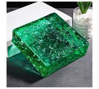 Zfmnoyev 1 Brique De Cristal Carrée, Transmission Lumineuse Et Intimité Assurées, Briques De Verre Colorées Isolantes Thermiquement pour Bars, Hôtels Et Bureaux(Green-B,100x100x50 mm)