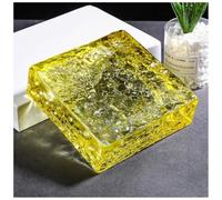 Zfmnoyev 1 Brique De Cristal Carrée, Transmission Lumineuse Et Intimité Assurées, Briques De Verre Colorées Isolantes Thermiquement pour Bars, Hôtels Et Bureaux(Jaune,100x100x50 mm)