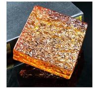 Zfmnoyev 1 Brique De Cristal Carrée, Transmission Lumineuse Et Intimité Assurées, Briques De Verre Colorées Isolantes Thermiquement pour Bars, Hôtels Et Bureaux(Orange,150x150x50 mm)