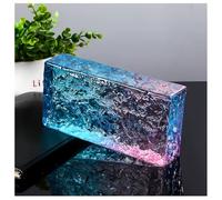 Zfmnoyev 1 Paquet De Briques De Verre Rectangulaires Pleines, Briques De Cristal Colorées Haute Transparence, Cloisons Décoratives, Utilisées pour Cloisons De Séparation(E)