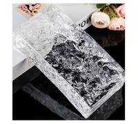Zfmnoyev Brique De Verre Architecturale Rectangulaire, Briques De Cristal Pleines Double Face, Brique De Verre Transparente avec Protection De L'intimité, pour Bureaux, Bars, Hôtels(200x50x20mm)
