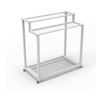 Zfmnoyev Étagère De Rangement pour Raquettes sur Pied avec roulettes, Étagères Grande Capacité pour Équipements Sportifs, Présentoir Mobile en Métal pour Raquettes De Tennis(Blanc)