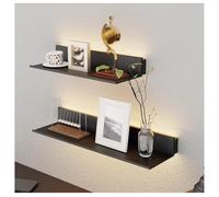 Zfmnoyev Étagère Flottante avec Éclairage LED, Bibliothèque Lumineuse en Alliage D'aluminium avec Transformateur Intégré, Étagère Murale pour Rangement Décoratif(180x15x6 cm)