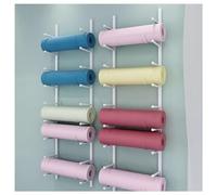 Zfmnoyev Étagère Murale pour Tapis De Yoga, Support À Rouleaux De Massage Et Porte-Serviettes en Métal À 3/4/5/7 Niveaux, Support De Rangement pour Serviettes De Sport, Gain De Place(Blanc,85 cm)