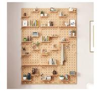 Zfmnoyev Kit Combiné De Panneaux Perforés en Bois, Organiseur Mural Modulaire, Panneau Perforé Suspendu, pour Murs, Travaux Manuels, Établi, Garage, Cuisine, Bureau(Natural,40x60 cm)