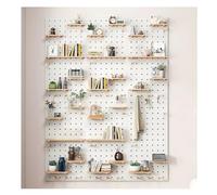 Zfmnoyev Kit Combiné De Panneaux Perforés en Bois, Organiseur Mural Modulaire, Panneau Perforé Suspendu, pour Murs, Travaux Manuels, Établi, Garage, Cuisine, Bureau(Blanc,60x120 cm)