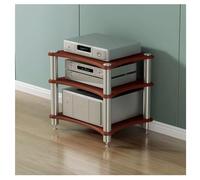 Zfmnoyev Meuble Multimédia Audiovisuel 1/2/3/4 Niveaux, Tour De Rangement Audio Stéréo, Meuble De Rangement pour Composants Vidéo, pour La Maison, Le Bureau(Rosso,60x48x62 cm)