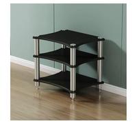 Zfmnoyev Meuble Multimédia Audiovisuel 1/2/3/4 Niveaux, Tour De Rangement Audio Stéréo, Meuble De Rangement pour Composants Vidéo, pour La Maison, Le Bureau(Zwart,60x48x62 cm)