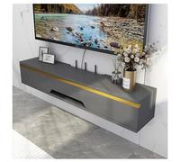 Zfmnoyev Meuble TV Suspendu avec Porte Abattante Supérieure, Meuble TV Mural avec Étagère, Meuble De Rangement Multimédia, Gain De Place, pour Salon Ou Chambre(Grey,90x20x18.4 cm)