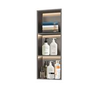 Zfmnoyev Niche De Douche avec Éclairage LED, Étagères Encastrées en Acier Inoxydable, Meuble De Salle De Bain Mural À 1, 2, 3 Ou 4 Niveaux, Étanche, sans Carrelage(Grey,90x28x12.5 cm)