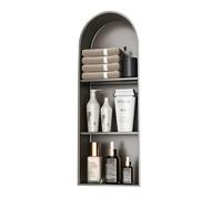 Zfmnoyev Niche De Douche en Acier Inoxydable en Forme D'arche, Étagère De Rangement Encastrée, Niche Murale De Salle De Bain, sans Carrelage, pour Salon, Toilettes, Hôtel(Grey,90x30x15 cm)