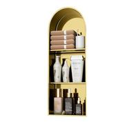 Zfmnoyev Niche De Douche en Acier Inoxydable en Forme D'arche, Étagère De Rangement Encastrée, Niche Murale De Salle De Bain, sans Carrelage, pour Salon, Toilettes, Hôtel(Gold,90x30x15 cm)