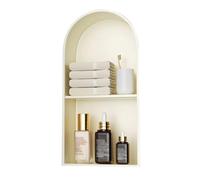 Zfmnoyev Niche De Douche en Acier Inoxydable en Forme D'arche, Étagère De Rangement Encastrée, Niche Murale De Salle De Bain, sans Carrelage, pour Salon, Toilettes, Hôtel(Blanc,62x28x15 cm)