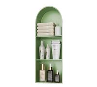 Zfmnoyev Niche De Douche en Acier Inoxydable en Forme D'arche, Étagère De Rangement Encastrée, Niche Murale De Salle De Bain, sans Carrelage, pour Salon, Toilettes, Hôtel(Green,90x30x15 cm)