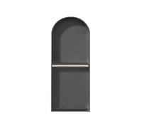 Zfmnoyev Niche De Douche Encastrée en Acier Inoxydable avec Éclairage LED, Cadeau De Rangement Intégré en Forme d'arc, Étagère De Rangement pour Salle De Bain, Maison, Hôtel(Zwart,700x280x125 mm)