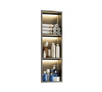 Zfmnoyev Niche De Douche Murale en Acier Inoxydable avec Éclairage LED, Étagères Murales Encastrées pour Éclairage Et Rangement Étanches, Organiseur De Douche Moderne(Grey,90x28x12.5 cm)