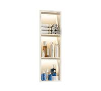 Zfmnoyev Niche De Douche Murale en Acier Inoxydable avec Éclairage LED, Étagères Murales Encastrées pour Éclairage Et Rangement Étanches, Organiseur De Douche Moderne(Blanc,90x28x12.5 cm)