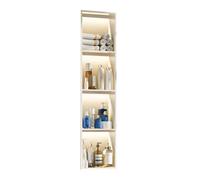 Zfmnoyev Niche De Douche Murale en Acier Inoxydable avec Éclairage LED, Étagères Murales Encastrées pour Éclairage Et Rangement Étanches, Organiseur De Douche Moderne(Blanc,120x28x12.5 cm)
