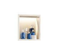 Zfmnoyev Niche De Douche Murale en Acier Inoxydable avec Éclairage LED, Étagères Murales Encastrées pour Éclairage Et Rangement Étanches, Organiseur De Douche Moderne(Blanc,32x32x12.5 cm)