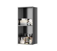 Zfmnoyev Niche De Douche, Niche De Salle De Bain en Acier Inoxydable, Meuble Mural À 1, 2, 3 Ou 4 Niveaux, Aucun Carrelage Requis, Étagère De Douche Encastrée(Grey,700x280x125 mm)
