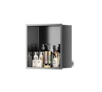 Zfmnoyev Niche De Douche, Niche De Salle De Bain en Acier Inoxydable, Meuble Mural À 1, 2, 3 Ou 4 Niveaux, Aucun Carrelage Requis, Étagère De Douche Encastrée(Grey,320x320x125 mm)