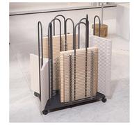 Zfmnoyev Organisateur De Cintres Empilable, Porte-cintres Métallique 4 en 1, Chariot De Rangement Mobile pour Cintres avec roulettes, Démontable, Gain De Place, Idéal pour Buanderie, Magasin(Zwart)