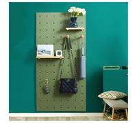 Zfmnoyev Panneau Perforé en Bois, Kit D'organisation Murale Rectangulaire, Panneau D'outils pour La Maison, La Chambre, Le Garage, Le Salon, Le Bureau(Green,56.25x75 cm)