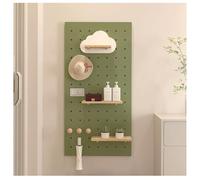 Zfmnoyev Panneaux Muraux Perforés, Panneau De Rangement Mural en Bois De 18 Mm D'épaisseur, Kit De Panneaux Muraux Perforés, pour Chambre, Bureau, Salle De Bain, Bureau(Green,80x160 cm)