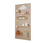 Zfmnoyev Panneaux Muraux Perforés, Panneau De Rangement Mural en Bois De 18 Mm D'épaisseur, Kit De Panneaux Muraux Perforés, pour Chambre, Bureau, Salle De Bain, Bureau(Grey,80x160 cm)