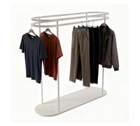 Zfmnoyev Portant À Vêtements Ovale en Fer, Portant À Vêtements Double Barre Robuste, Portant À Vêtements sur Pied À Usage Commercial, Idéal pour Les Chambres(Blanc,120x50x165 cm)