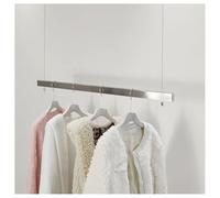 Zfmnoyev Portant À Vêtements Réglable en Hauteur, Fixé Au Plafond, en Acier Inoxydable, Présentoir À Vêtements pour Magasin, Organiseur De Vêtements Polyvalent(Silver-A,1.5 m)