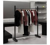 Zfmnoyev Portant À Vêtements Robuste Et Commercial, Porte-Manteau À Poser Au Sol, Porte-Manteau en Tube Carré en Acier Inoxydable, pour La Maison, La Chambre Et Les Boutiques(Zwart,120x40x150 cm)