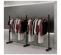 Zfmnoyev Portant À Vêtements Robuste Et Commercial, Porte-Manteau À Poser Au Sol, Porte-Manteau en Tube Carré en Acier Inoxydable, pour La Maison, La Chambre Et Les Boutiques(Zwart,180x40x170 cm)