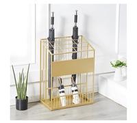 Zfmnoyev Porte-parapluies Professionnel en Métal Et Fer, avec Bac Récupérateur, Grande Capacité De Rangement De 18 À 28 Parapluies, pour Bureaux, Hôtels Et Restaurants(Gold,48x28.5x65 cm)