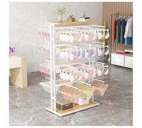Zfmnoyev Présentoir Commercial pour sous-vêtements, Soutiens-Gorge, Maillots De Bain, Chaussettes Et Bijoux, Support De Rangement Métallique Réglable en Hauteur(Blanc,100x45x155 cm)
