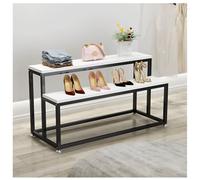 Zfmnoyev Présentoir De Comptoir en Métal pour Chaussures Et Sacs À Main, Présentoir À Étages pour Vêtements, Table De Présentation Moderne sur Pied, Étagères De Vente Au Détail(Zwart,80x48x60 cm)