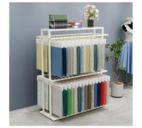 Zfmnoyev Présentoir Métallique Autoportant pour Échantillons De Tissus, Support pour Rideaux, Porte-Tapis, Couettes, Draps, Serviettes Et Foulards en Soie, Double Face(Blanc,100x45x150 cm)