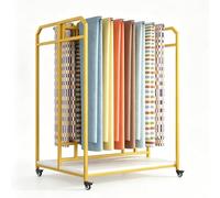 Zfmnoyev Présentoir Mobile pour Échantillons De Tissus avec Barre Pivotante Amovible, Rack De Rangement Robuste en Acier pour Draps, sur roulettes avec Freins(Gold-B,160x45x143cm)