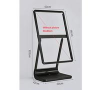 Zfmnoyev Présentoir pour Affiches, Support D'affichage Robuste avec Cadre en Aluminium, Panneau De Trottoir Mobile avec roulettes Et Base À Eau, Porte-Menu Publicitaire Extérieur(60x42x120 cm)
