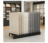 Zfmnoyev Présentoir Vertical pour Pierres Dressées, Organisateur D'échantillons De Carreaux De Sol À Insertion Oblique en Métal, Présentoirs sur Pied pour Grands Échantillons(Zwart,100x30x10cm)