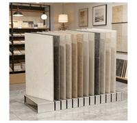 Zfmnoyev Présentoir Vertical pour Pierres Dressées, Organisateur D'échantillons De Carreaux De Sol À Insertion Oblique en Métal, Présentoirs sur Pied pour Grands Échantillons(Silver,100x40x10cm)