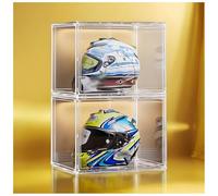 Zfmnoyev Rack De Rangement pour Casques De Moto, Bacs De Rangement en Plastique Transparents Et Empilables avec Couvercle Magnétique, Boîte À Chaussures, Rangement De Sacs, pour Le Bureau