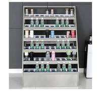 Zfmnoyev Range-Bouteilles en Acier Inoxydable, Armoires À Gobelets pour Employés, Étagère De Rangement Verticale Et Isotherme pour Gobelets, pour Usine, Entrepôt(Silver-A,85x59x125 cm)