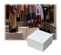 Zfmnoyev Socle D'exposition Robuste pour Accessoires De Photographie, Cube D'exposition pour Figurines De Galerie avec Fond, Plateforme Rectangulaire pour Objets De Collection(30x30x20 cm)