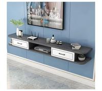 Zfmnoyev Support Mural pour Téléviseur, Console Multimédia, Étagères Flottantes pour Rangement sous Téléviseur, Étagère De Rangement Multifonction pour Salon Et Bureau(Grey,140x22x18cm/55x9x7in)